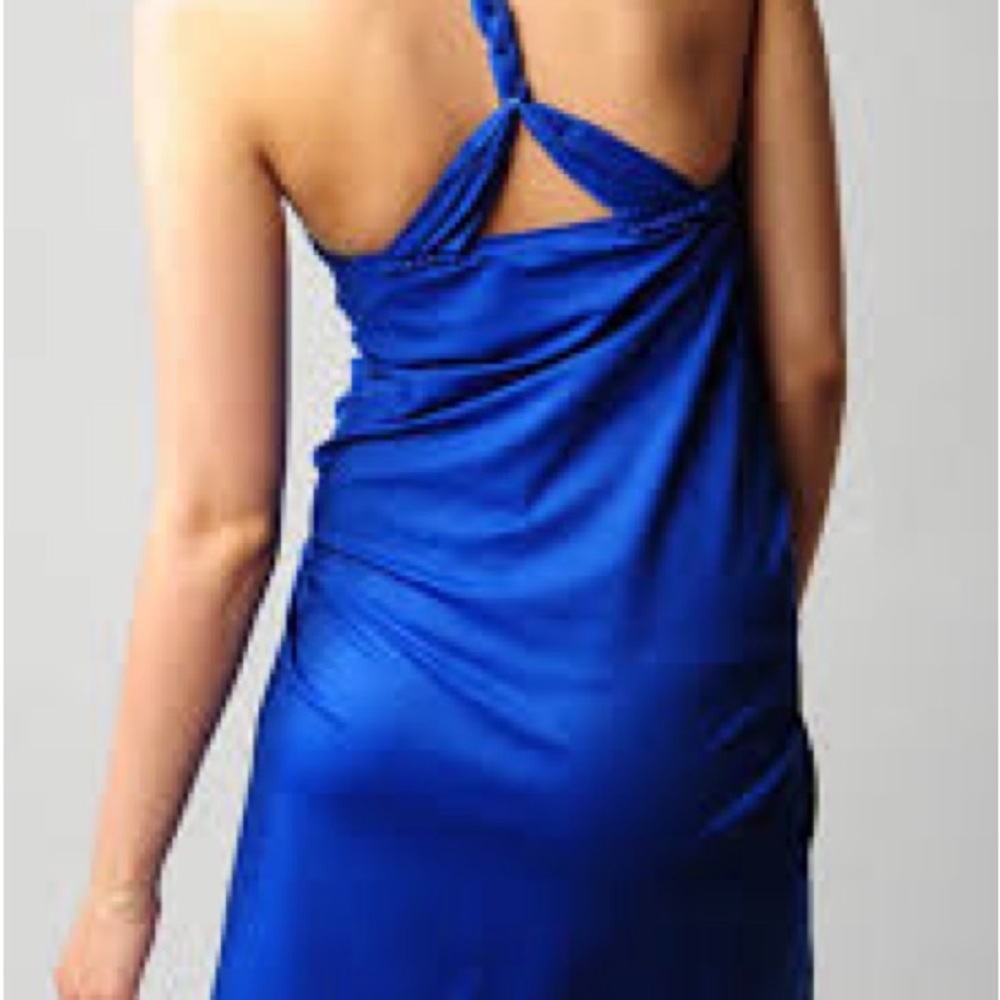 Black Halo Cobalt Blue Draped Halter Top Large NWT - Picture 2 of 9